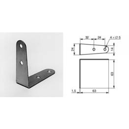 Renfort d'angle 63 x 63 x 24 mm 4 trous