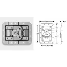Fermeture papillon encastrée avec découpe profilé d'emboitement 