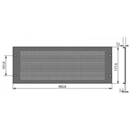 Panneau 19 pouces en acier perforé en U 4U