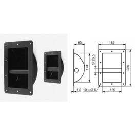 Moyenne poignée encastrée métal à barre 