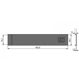 Panneau 19 pouces acier avec porte 2U