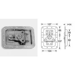 Fermeture papillon encastrée cadenassable cuvette 14mm