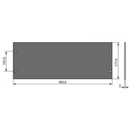 Panneau 19 pouces plat en aluminium 4U 