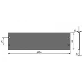 Panneau 19 pouces plat en acier 3U
