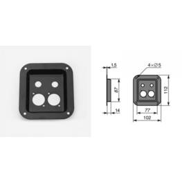Cuvette percée pour 2 connecteurs série D 