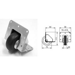 Roulette à encastrer diamètre 75mm 