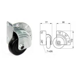 Roulette pour fixation d'angle externe diamètre 75mm 