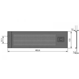 Panneau 19 pouces porte perforée 3U