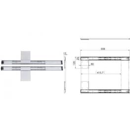 Paire de glissières pour portes coulissantes 