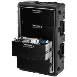 Caisse Médicale 4 tiroirs aluminium, noire