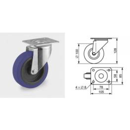 Roulette pivotante diamètre 100mm